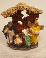 Krippe Heilige Familie Engel Weihnachten Weihnachtsdeko Deko 12X9X4Cm