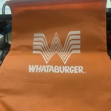 Whataburger Draw String Backpack Canvas Tote Bag new orange & white 17"