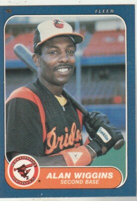 FREE SHIPPING-MINT-1986 Fleer Alan Wiggins #290 ORIOLES PLUS BONUS CARDS