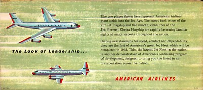 Vintage American Airlines Boeing 707 Route Map - Rand McNally | eBay
