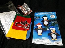 Penguin Felt Ornaments Kit Design Works Crafts 5319 Open Package