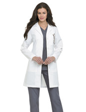 Landau 3155 Women's 3-Pocket Poplin 38" Lab Coat White