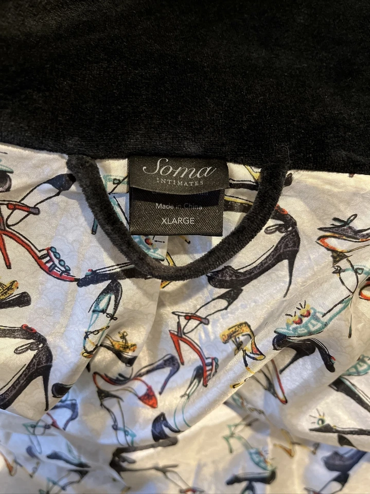 Халат женский Soma Intimates размер XL черный бархат карманы с подкладкой уютный лаунж - Изображение 4 из 4