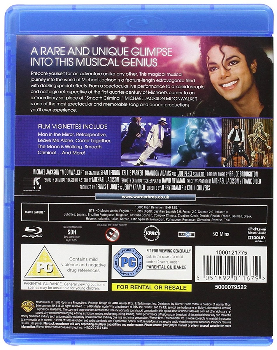 MOONWALKER (1988) Michael Jackson - Blu-Ray BRAND NEW (USA