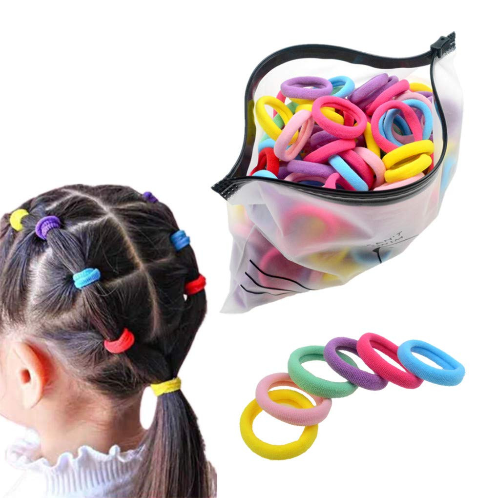 Paquete de 200 coleteros elásticos para el pelo de color caramelo para niñas, si