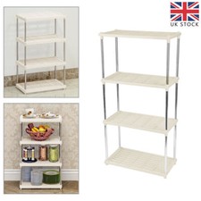 Metal 4 Tie Tube Storage Rack Unit Book Shelf Kitchen/Office Unit Stand UK