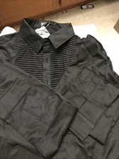 ZEROYAA Mens L Long Sleeve Tuxedo Dress Shirts/Prom Performing Shirts