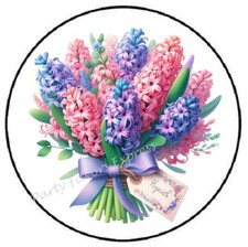 HYACINTH FLORAL BOUQUET ENVELOPE SEALS LABELS STICKERS PARTY FAVORS