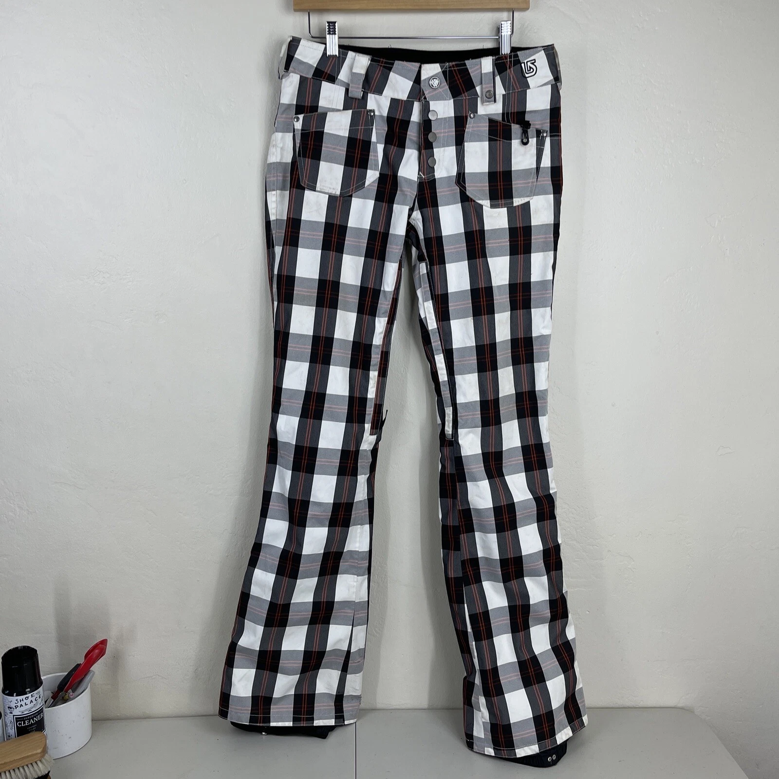 burton dryride checkerboard ski snowboard cargo pants
