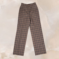 PENDLETON Vintage Plaid Trousers Pants Wool Deadstock NWT 80s Brown Tan 11 / 12