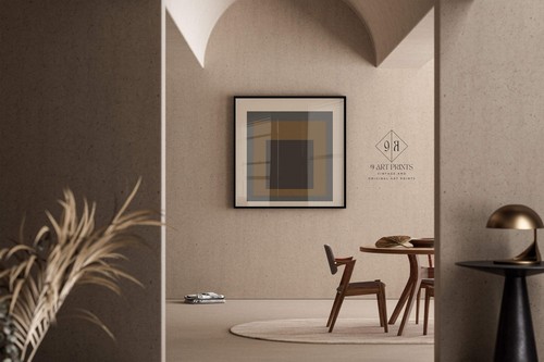 After Josef Albers - Beige Black and Brown (Homage to the Square) | Vintage Mid- - Picture 5 of 10
