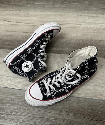 Converse x J.W. Anderson Black Grid Logo Sneakers Sz. 8.5