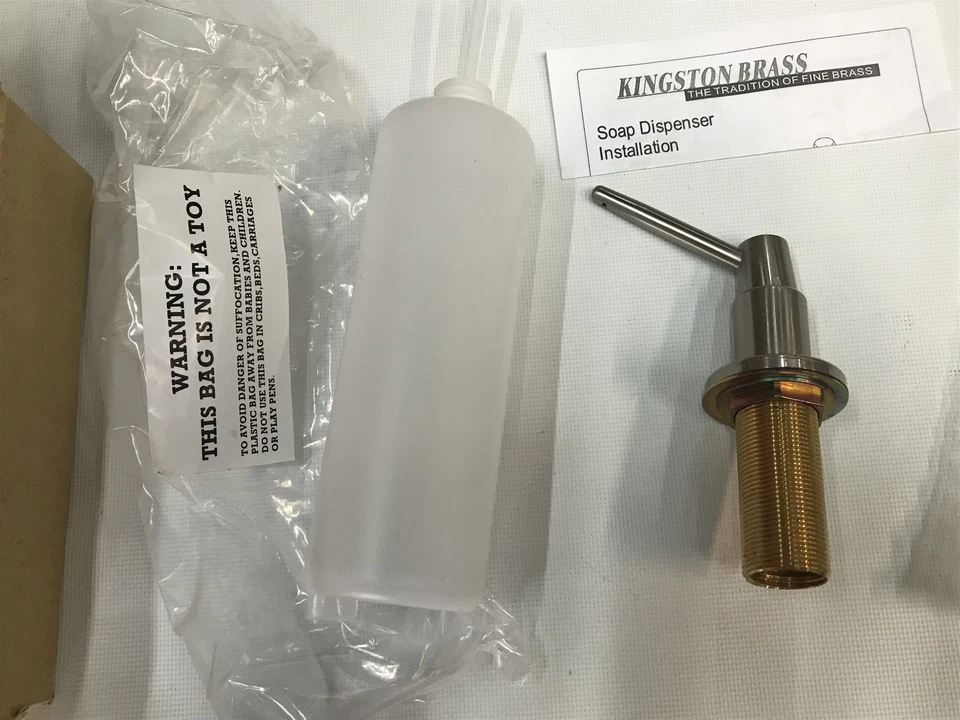 Dispensador de jabón Kingston Latón SD8648 Elinvar para cocina níquel satinado Foto 2 de 2