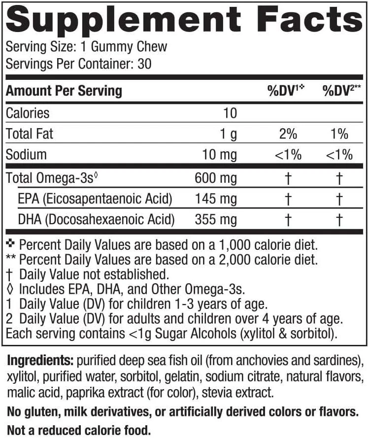 Gomitas DHA para niños Nordic Naturals - sabrosos omega-3 masticables para niños, 30 quilates Foto 3 de 4