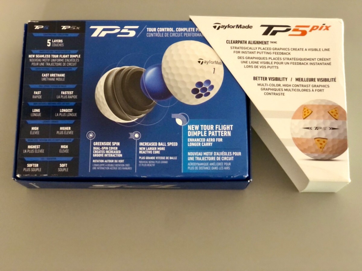 TaylorMade TP5 Pix 'Pizza' Limited Edition balls. 12 NEW in