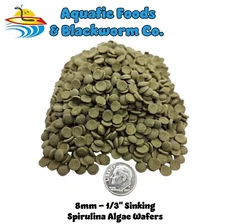 8mm-1/3" Mini Spirulina Algae Sinking Wafers, Tropical Fish Food