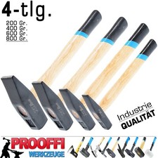 4-tlg Profi Schlosserhammer Satz 200 Gr. - 800 Gr. Werkstatt Hammer Holzstiel XT