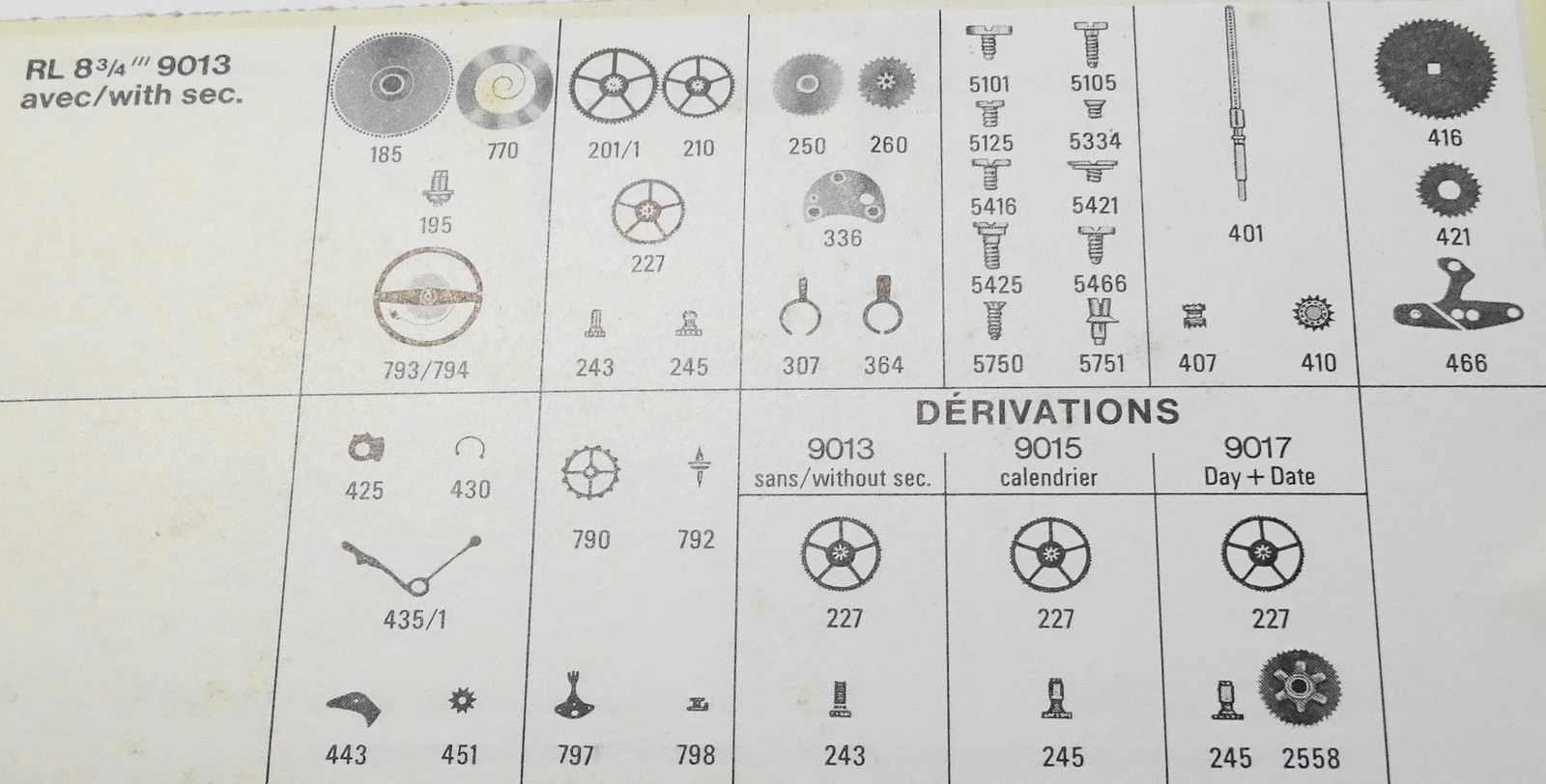 260 9013 RL Watch With Hand. 3/4"' Second Part 8 Ronda - vintagewatches.pk