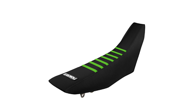 Enjoy Mfg Gripper Seat Cover For 1992-1993 Kawasaki KX 125 / KX 250 – Black With Green Ribs