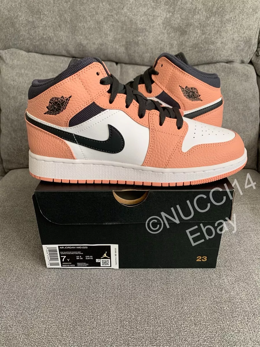 Nike Air Jordan 1 Mid Pink Quartz GS (2020) Size 7Y with Receipt