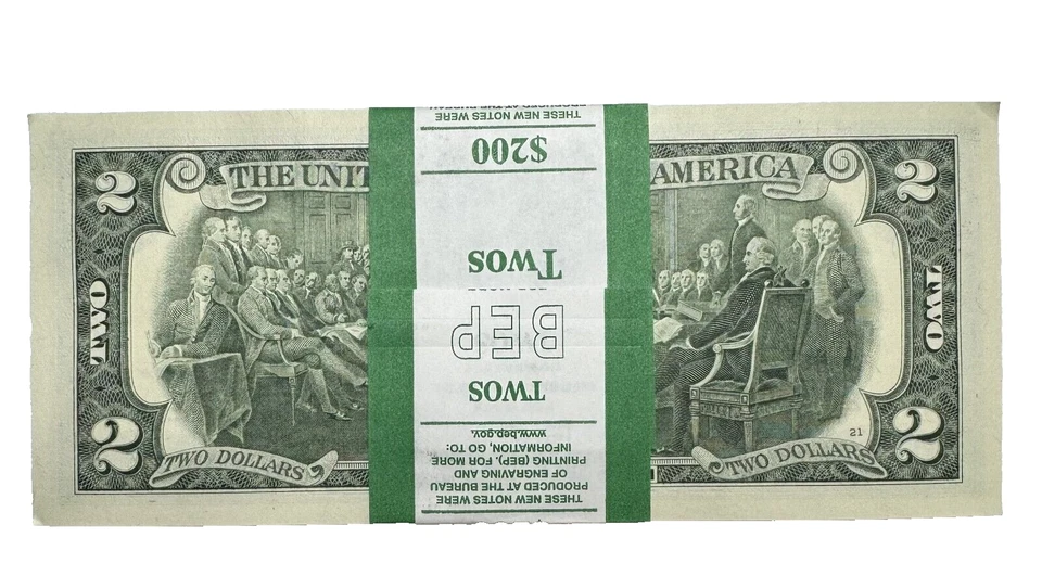 100 - $2 Two Dollar Bills UNC (Sequential, Consecutive) 2017A - $200 TOTAL - Image 3 of 3