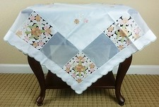 Embroidered Cutwork Fabric Embroidery Tablecloth Square Night Stand Table Cover