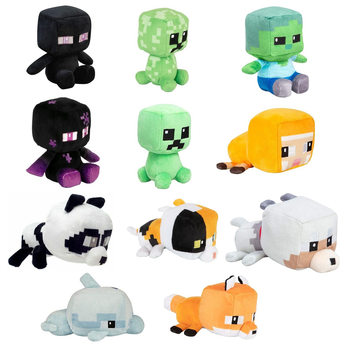 Minecraft JINX Mini Crafter Plush Enderman, Wolf, Dragon, Creeper