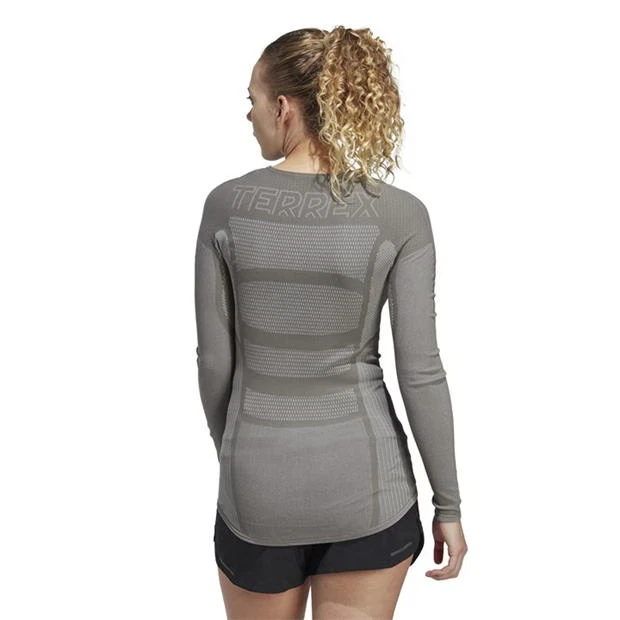 adidas Drynamo Long Sleeve Performance shirt Womens - Grey - Size 10 (S) - Image 4 of 4
