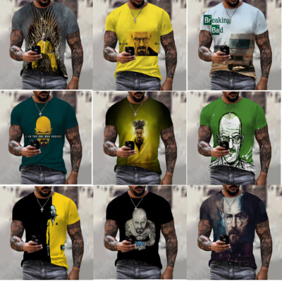 Breaking Bad 3D T-Shirts Cosplay Walter Weiß Heisenberg Sport Top Tee T-Shirts