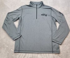 The North Face Tech 14 Zip Fleece Pullover Mens Large Gray Logo The North Face Tech 14 Zip Fleece Pullover Mens Large Gray Logo