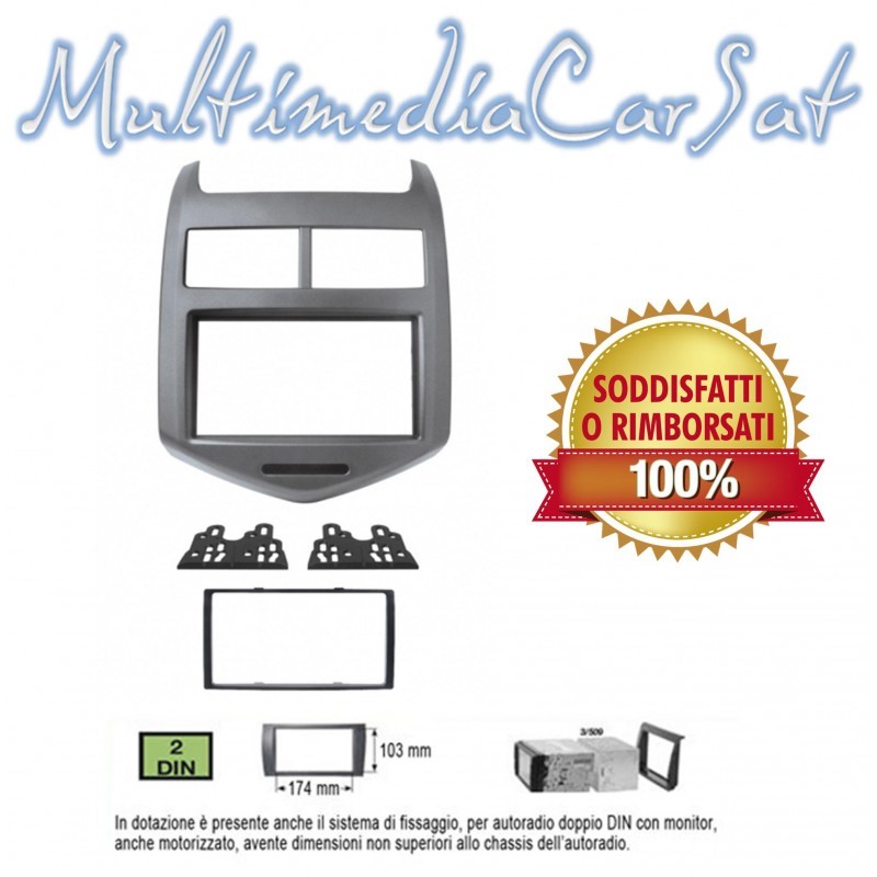 Kit Mascherina 2 DIN Chevrolet Aveo Phonocar 03619 - Colore Antracite