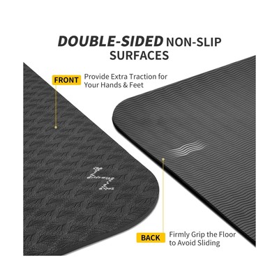 Cambivo Extra Thick TPE Yoga Mat – 6mm Non-Slip Mat For Home Gym, Pilates & Floor Workouts