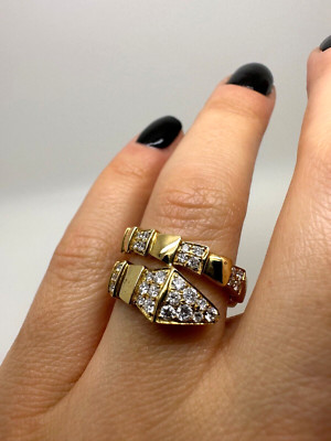 Ausgefallener Schlangenring 9 kt Gelbgold Diamant Schlangenring 0,70 kt Gg210