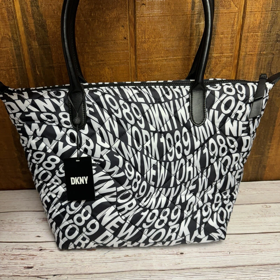 DKNY Lyla Extra Large  Signature Black & White Tote - Image 2 of 4