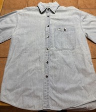 Levi's San Francisco Men Button Up Shirt Sz S Blue Denim Chambray Cotton Logo