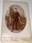 Rare Antique ID'd Deaf Society of America Man! Game Inventor! CT Cabinet Photo! — photo 1