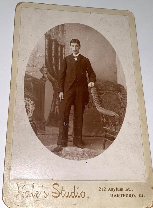 Rare Antique ID'd Deaf Society of America Man! Game Inventor! CT Cabinet Photo!