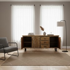 Madia Industriale 3 Ante 3 Cassetti Metallo Legno 200x83h Nero/Marrone DecHome