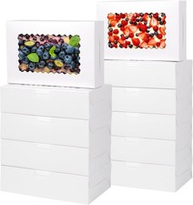 36 pcs Cookie Boxes9x6x2.5 Inch Large Bakery Boxes with Window for Pies Choco...