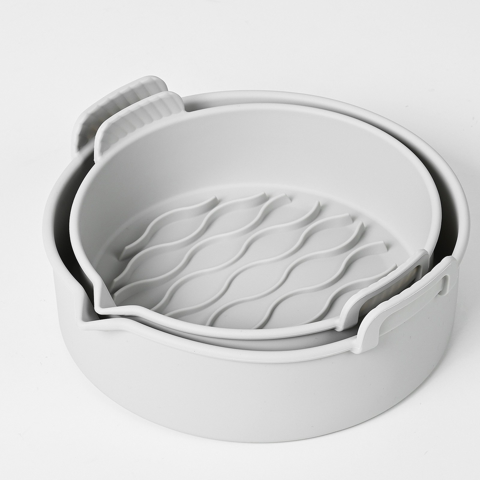 Fryer Silicone Pot With Handle Foldable Easy To Clean Reusable Fryer Baking Pan