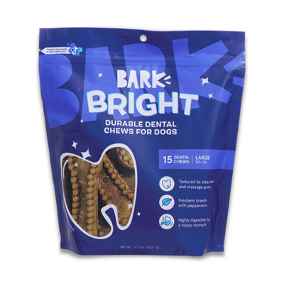 BARK Bright Durable Dental Chews/Dog Treats Advanced Dental 15ct Adult