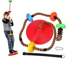 for Kids - Heavy Duty Climbing Rope with Disc Swing Seat for Boys Tree Swing