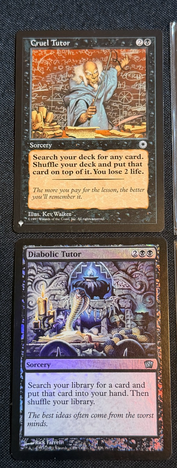 6 Magic the Gathering MTG Cruel Rhystic Diabolic Idyllic Tutor Lot Foil ...