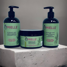 Mielle Rosemary Mint Strengthening Shampoo Hair Masque Leave-in Conditioner