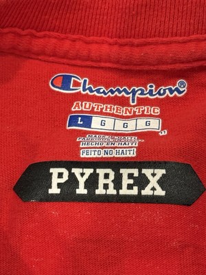 Pyrex Vision-Virgil Abloh-#23 T-Shirt-Red-Large-w/ Champion Logo