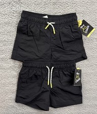 2x Art Class Boys Youth XS 4/5 Black Solid Swim Trunks Lot of 2