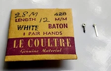 Jaeger LeCoultre 428 Watch Hands watch part #28M White/Silver Baton