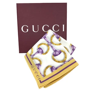 Gucci Authentique Mouchoir Carré Bandana Poche Carrée Foulard Carré Coton Taille 45cm