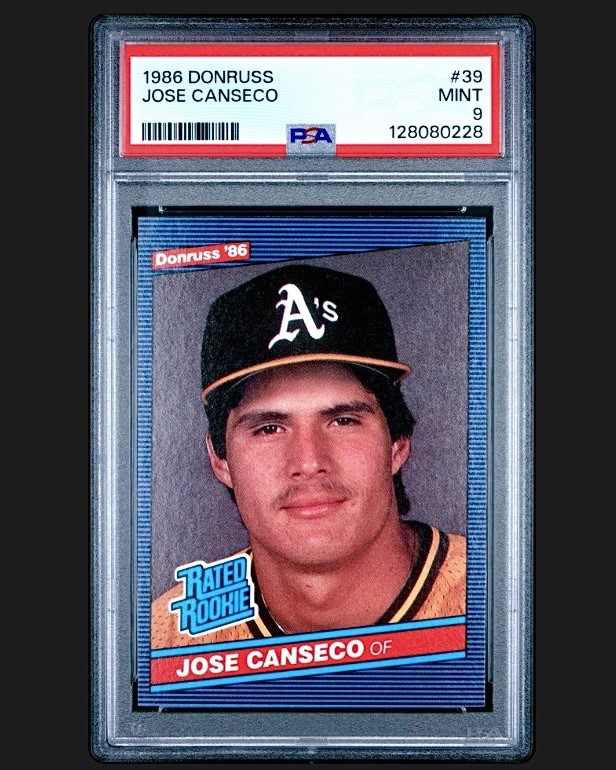 1986 DONRUSS #39 JOSE CANSECO ROOKIE RC PSA 9
