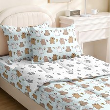 Comforter Set,Zipper Bedding Twin for Teen,Cartoon Bears Printed Comforter Se...